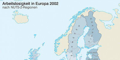 Karte: EU: Arbeitslosigkeit 2002