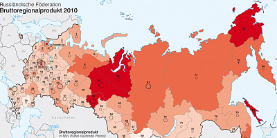 Karte: Russland: Bruttoregionalprodukt