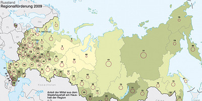 Karte: Russland: Regionalförderung 2009