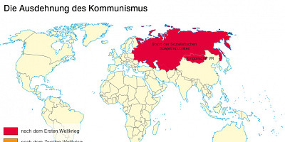 Karte: Die Ausdehnung des Kommunismus