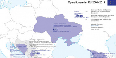 Karte: Operationen der EU 2001-2011
