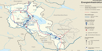 Karte: Armenien: Energieinfrastruktur