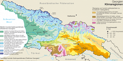 Karte: Georgien: Klimaregionen