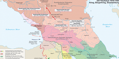Karte: Der Kaukasus 1918-1920: Krieg, Bürgerkrieg, Staatsbildung