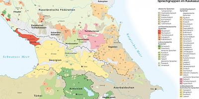 Karte: Sprachgruppen im Kaukasus